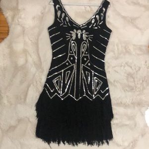 Black and silver dress